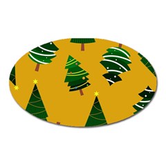 Christmas Tree,yellow Oval Magnet by nate14shop