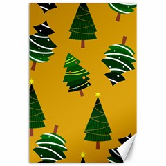 Christmas Tree,yellow Canvas 24  X 36  by nate14shop