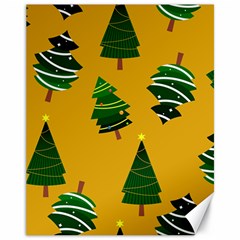 Christmas Tree,yellow Canvas 11  X 14  by nate14shop