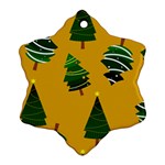 Christmas Tree,yellow Snowflake Ornament (Two Sides) Front