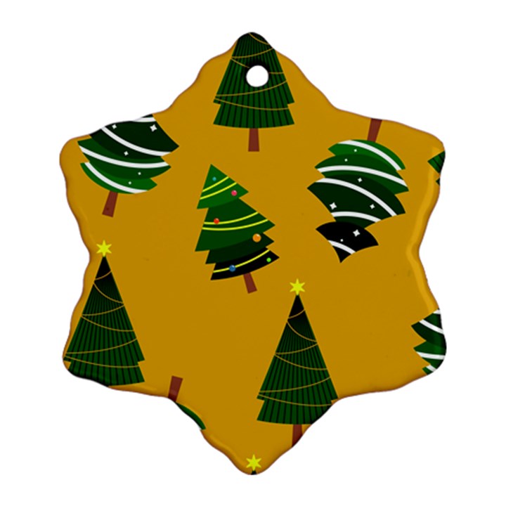 Christmas Tree,yellow Snowflake Ornament (Two Sides)