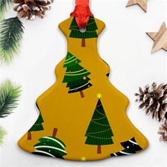 Christmas Tree,yellow Christmas Tree Ornament (two Sides) by nate14shop