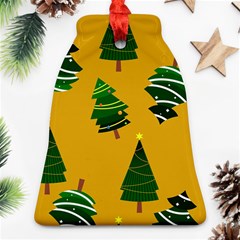 Christmas Tree,yellow Bell Ornament (two Sides) by nate14shop