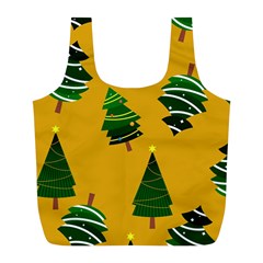 Christmas Tree,yellow Full Print Recycle Bag (l) by nate14shop