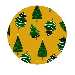 Christmas Tree,yellow Mini Round Pill Box (pack Of 5) by nate14shop