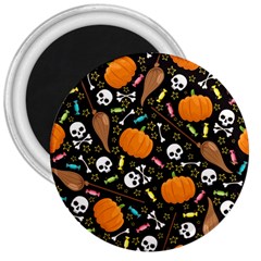 Halloween Pattern 3 3  Magnets by designsbymallika