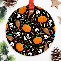 Halloween Pattern 3 Ornament (round) by designsbymallika