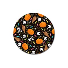 Halloween Pattern 3 Magnet 3  (round) by designsbymallika