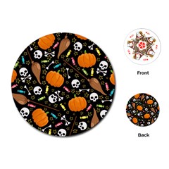 Halloween Pattern 3 Playing Cards Single Design (round) by designsbymallika