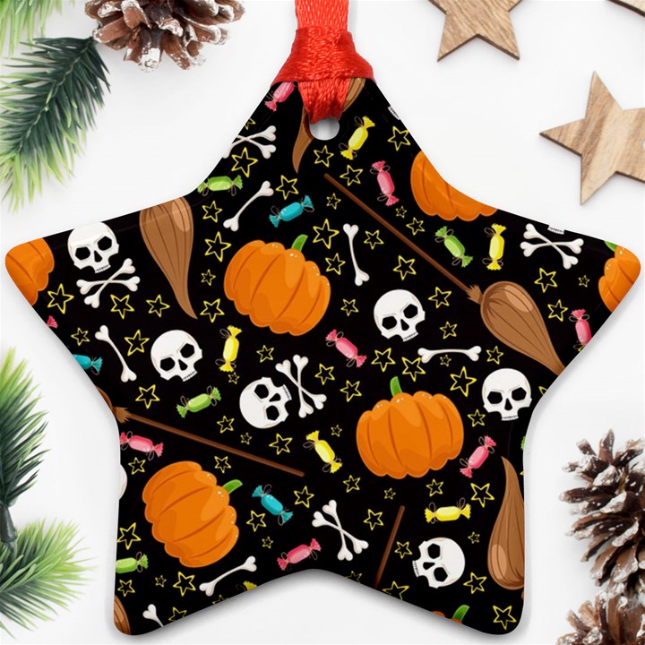 Halloween Pattern 3 Star Ornament (Two Sides)