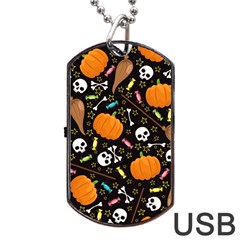 Halloween Pattern 3 Dog Tag Usb Flash (two Sides)