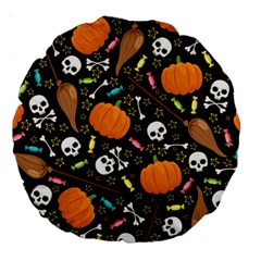 Halloween Pattern 3 Large 18  Premium Round Cushions by designsbymallika