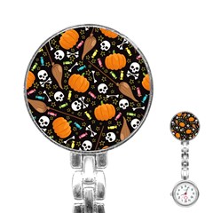 Halloween Pattern 3 Stainless Steel Nurses Watch by designsbymallika