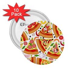 Pizza Love 2 25  Buttons (10 Pack)  by designsbymallika