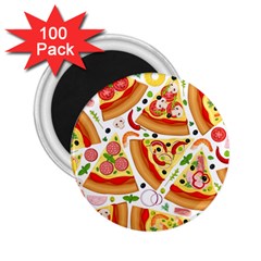 Pizza Love 2 25  Magnets (100 Pack)  by designsbymallika