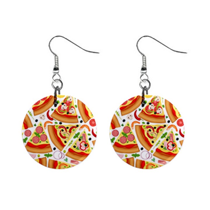 Pizza Love Mini Button Earrings