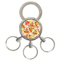 Pizza Love 3-ring Key Chain by designsbymallika