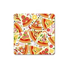 Pizza Love Square Magnet by designsbymallika