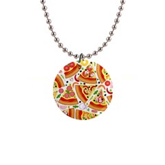 Pizza Love 1  Button Necklace by designsbymallika