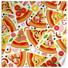 Pizza Love Canvas 16  X 16  by designsbymallika