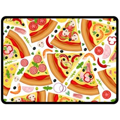 Pizza Love Fleece Blanket (large)  by designsbymallika