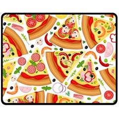 Pizza Love Fleece Blanket (medium)  by designsbymallika