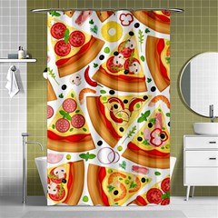 Pizza Love Shower Curtain 48  X 72  (small)  by designsbymallika