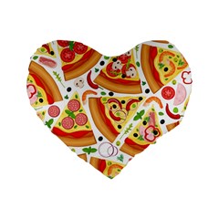 Pizza Love Standard 16  Premium Heart Shape Cushions by designsbymallika