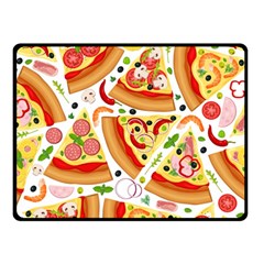 Pizza Love Double Sided Fleece Blanket (small)  by designsbymallika