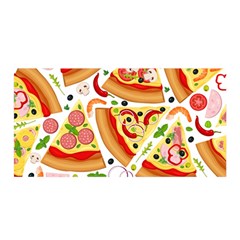 Pizza Love Satin Wrap 35  X 70  by designsbymallika