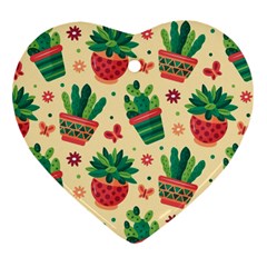 Cactus Love 5 Heart Ornament (two Sides) by designsbymallika