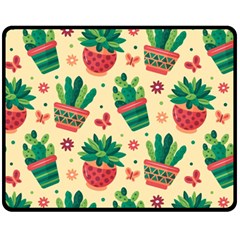 Cactus Love 5 Fleece Blanket (medium)  by designsbymallika