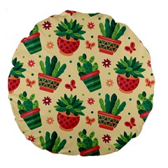 Cactus Love 5 Large 18  Premium Round Cushions by designsbymallika