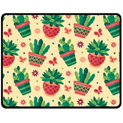 Cactus Love 5 Double Sided Fleece Blanket (medium)  by designsbymallika