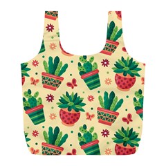 Cactus Love 5 Full Print Recycle Bag (l) by designsbymallika