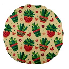 Cactus Love 5 Large 18  Premium Flano Round Cushions by designsbymallika