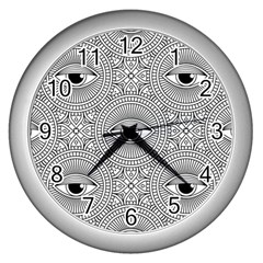 Eye Pattern Wall Clock (silver) by designsbymallika