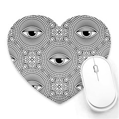 Eye Pattern Heart Mousepads by designsbymallika