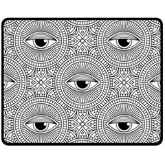 Eye Pattern Fleece Blanket (medium)  by designsbymallika