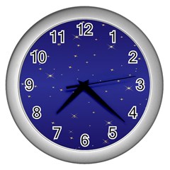 Gold-blue Wall Clock (silver) by nate14shop