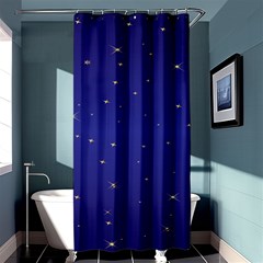 Gold-blue Shower Curtain 36  X 72  (stall)  by nate14shop