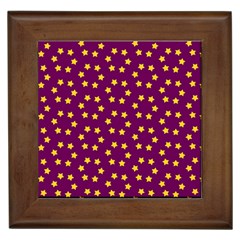 Stars,yellow Purple Framed Tile by nate14shop