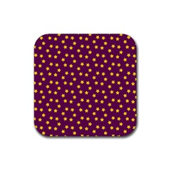 Stars,yellow Purple Rubber Coaster (square) by nate14shop