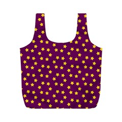 Stars,yellow Purple Full Print Recycle Bag (m) by nate14shop