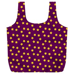 Stars,yellow Purple Full Print Recycle Bag (xl) by nate14shop