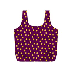 Stars,yellow Purple Full Print Recycle Bag (s) by nate14shop