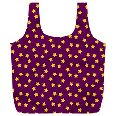 Stars,yellow Purple Full Print Recycle Bag (xxl) by nate14shop