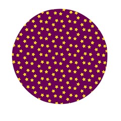 Stars,yellow Purple Mini Round Pill Box (pack Of 5) by nate14shop