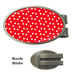 Stars-white Red Money Clips (oval) 