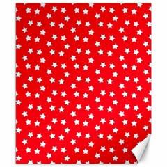 Stars-white Red Canvas 8  X 10  by nate14shop